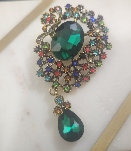 Green Gem Brooch