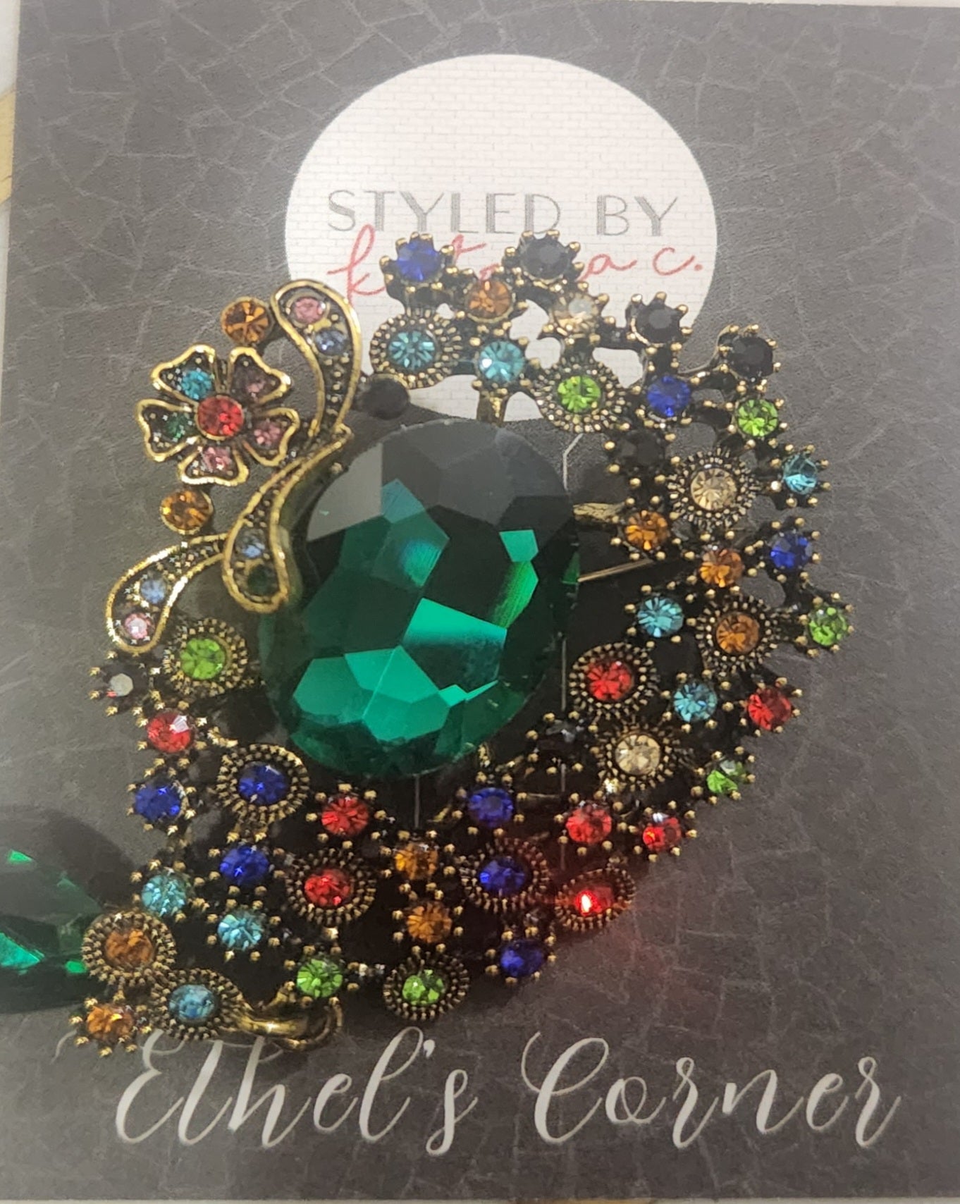 Green Gem Brooch