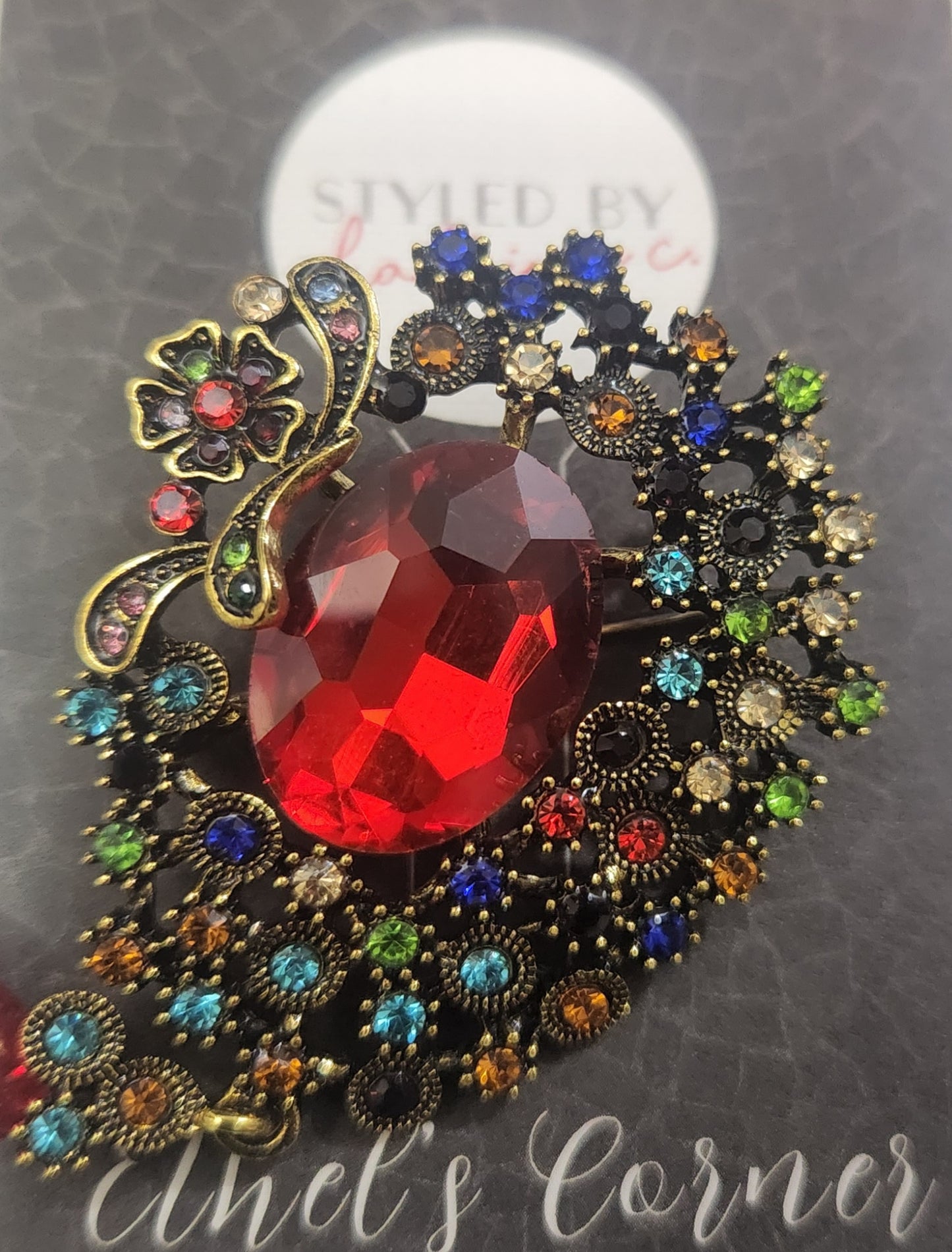 Red Gem Brooch
