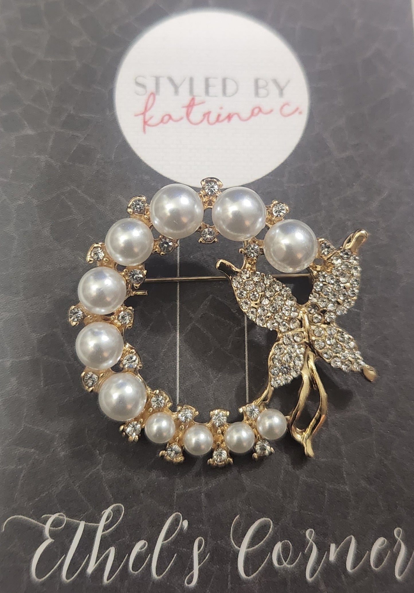 Butterfly Pearl Brooch