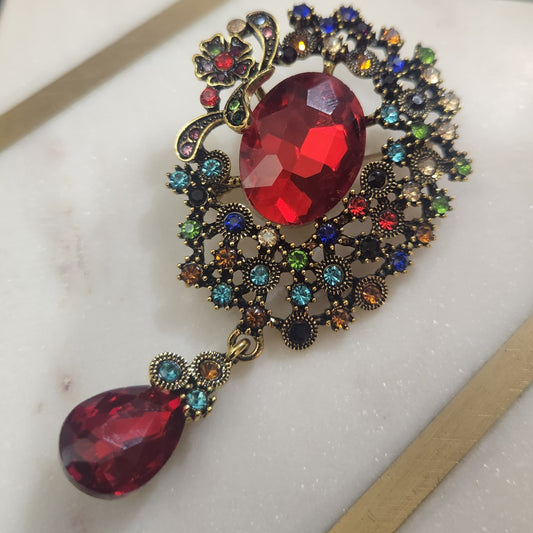 Red Gem Brooch