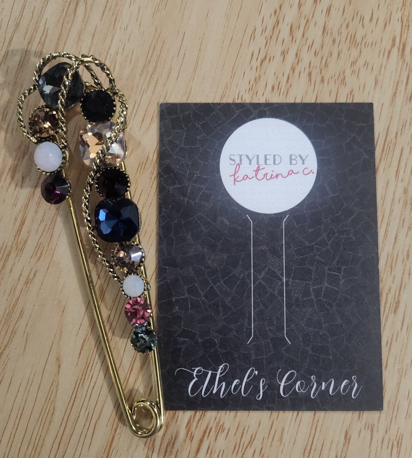 Fancy Safety Pin Brooch