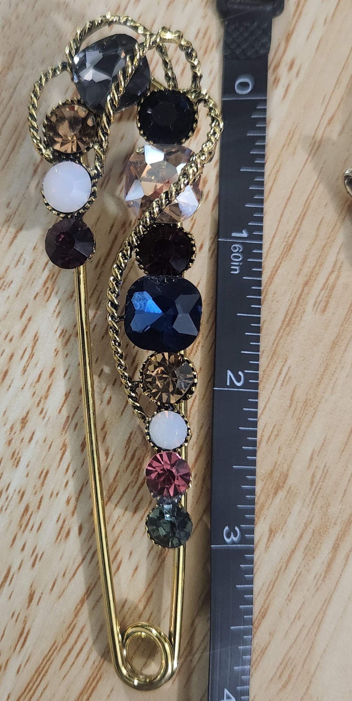 Fancy Safety Pin Brooch